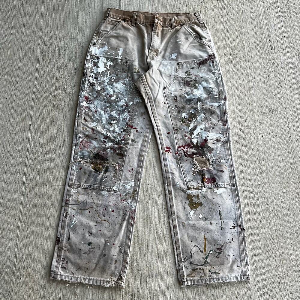 Carhartt B136 BRN brown double knee work wear carpenter pants